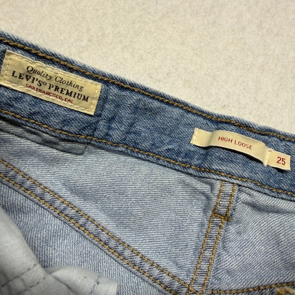 Levi's Premium High Loose Wide Leg Denim Jeans Big E Light Blue Women's 25 - Picture 6 of 15